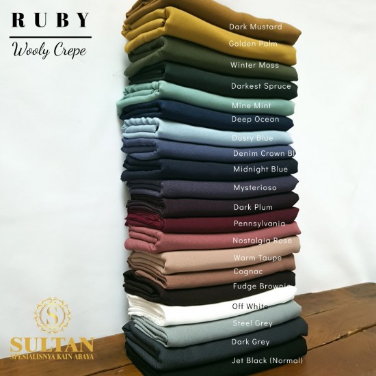 Ruby Crêpe Polos Warna Lengkap